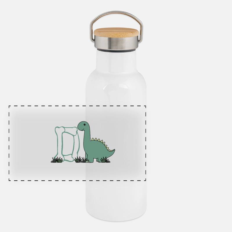 Letter D Panoramic Thermal Bottle with Bamboo Lid