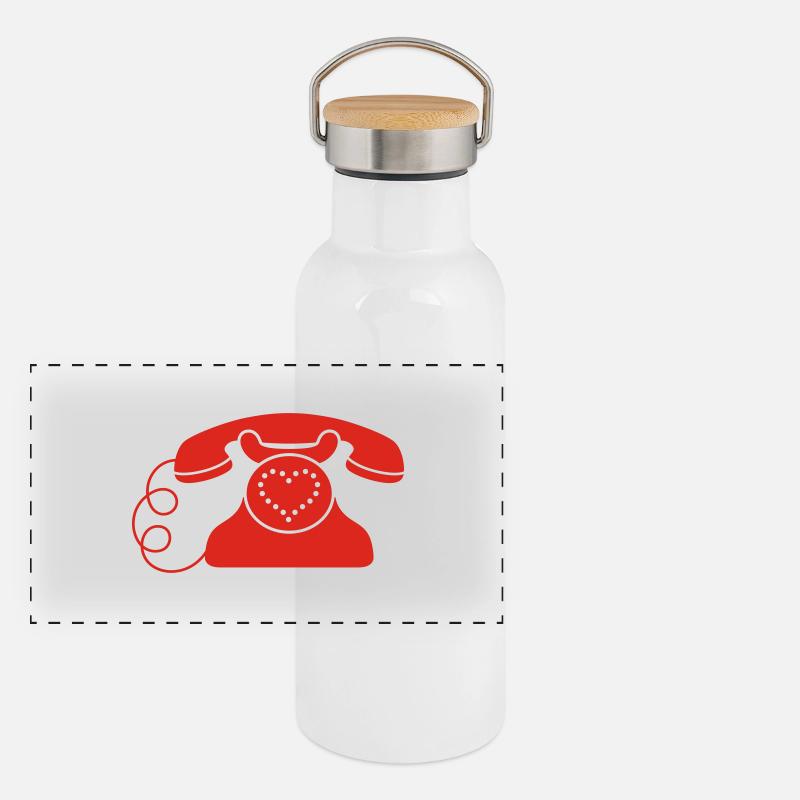 Coeur de téléphone Gourde isotherme avec bouchon en bambou