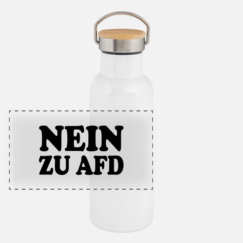 Non à afd Gourde isotherme avec bouchon en bambou