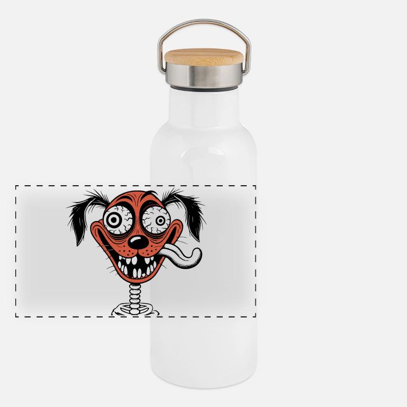 Chien idiot Gourde isotherme avec bouchon en bambou