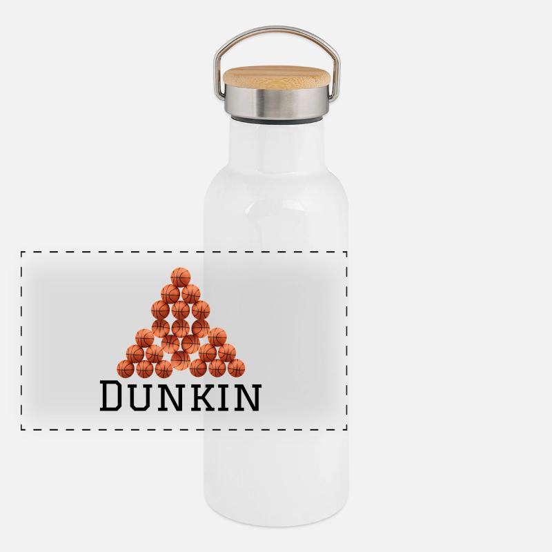 Basketball Pyramid Logo Panoramic Thermal Bottle with Bamboo Lid