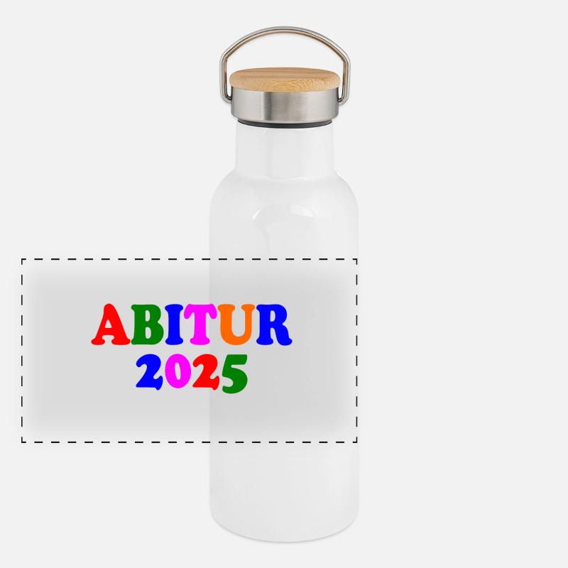 Remise des diplômes 2025 Gourde isotherme avec bouchon en bambou