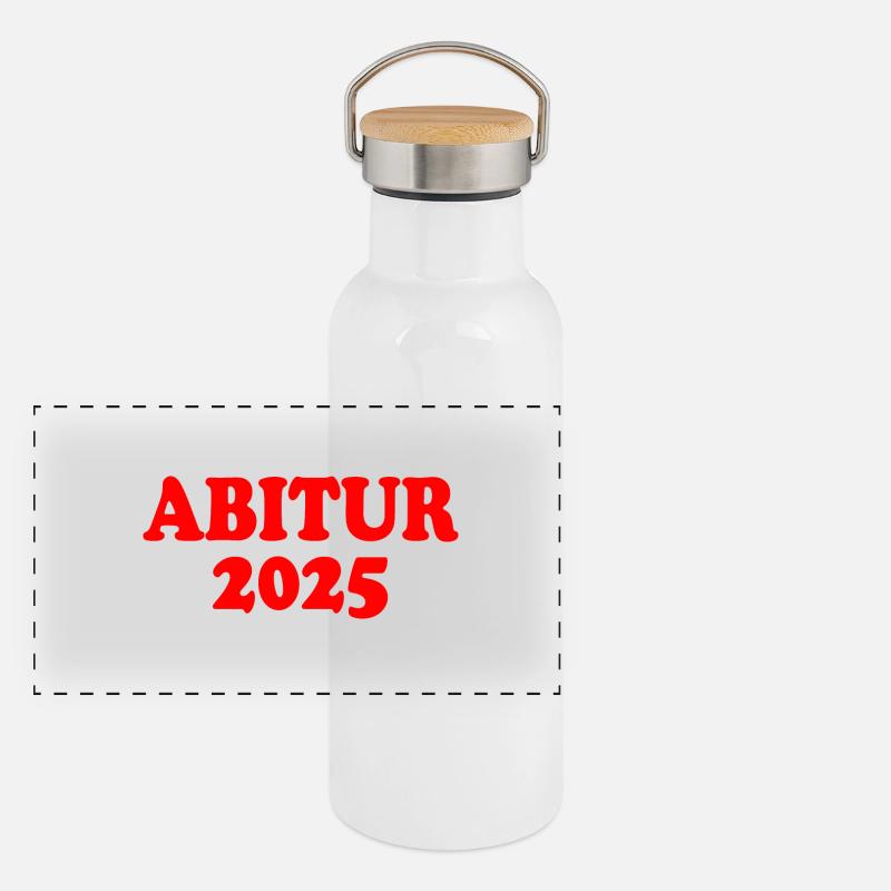 Abitur 2025 Panorama Thermosflasche mit Bambusdeckel
