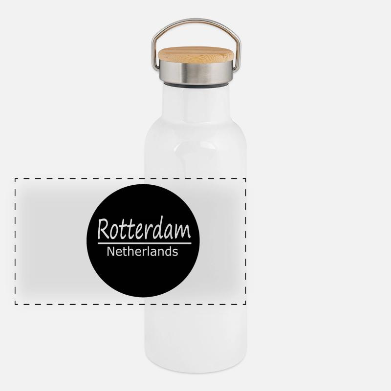 Rotterdam Panorama Thermosflasche mit Bambusdeckel
