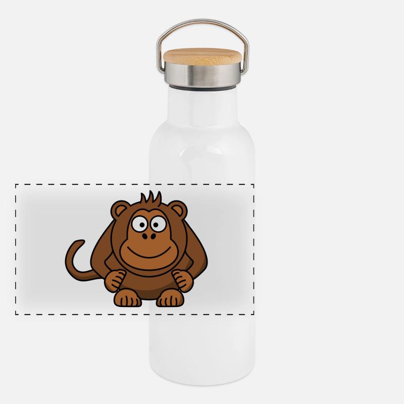 monkey Panoramic Thermal Bottle with Bamboo Lid
