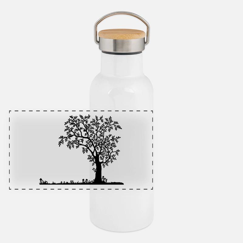 Nature silhouette Panoramic Thermal Bottle with Bamboo Lid
