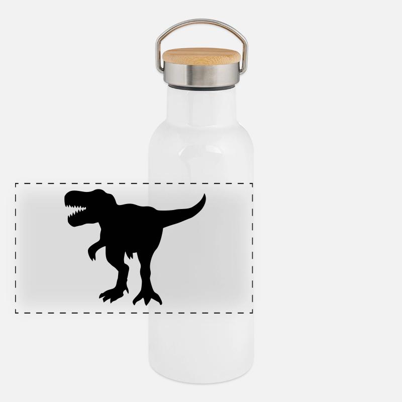 Dinosaurier Geschenk Panorama Thermosflasche mit Bambusdeckel