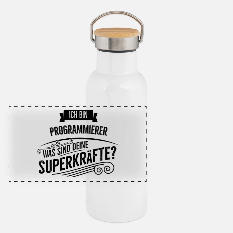 Programmierer Panorama Thermosflasche mit Bambusdeckel