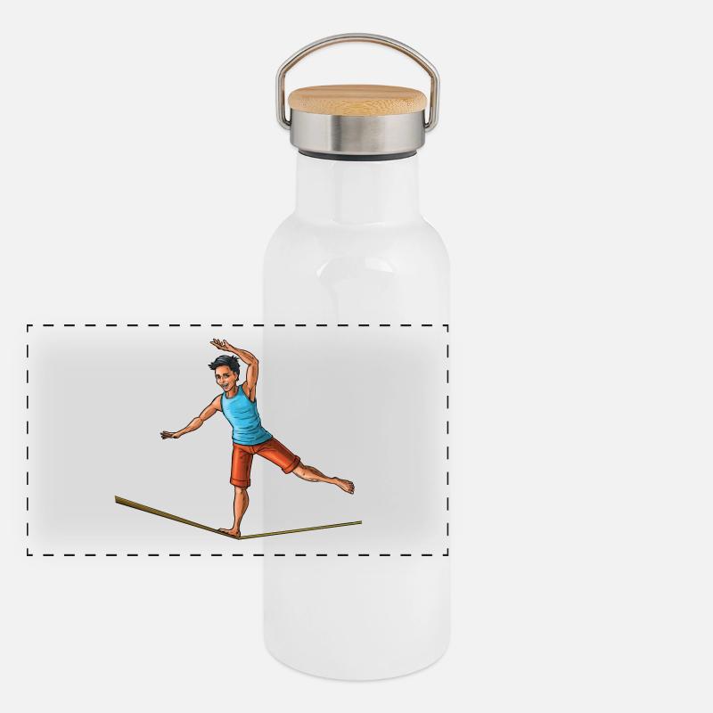Slackliner - slackline lover Panoramic Thermal Bottle with Bamboo Lid