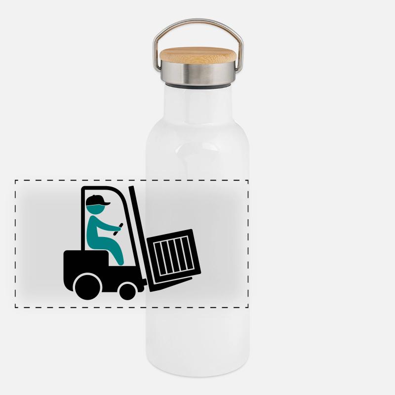 A forklift transporting a box Panoramic Thermal Bottle with Bamboo Lid