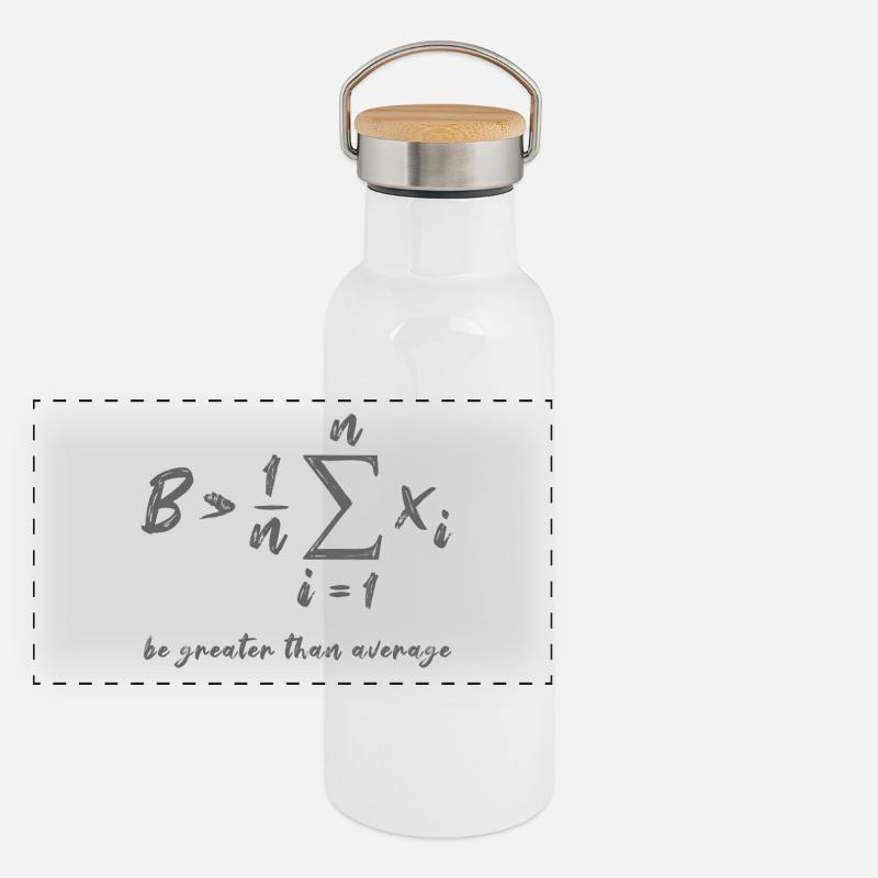 Be Greater Than Average Geek Mathe Formel Geschenk Panorama Thermosflasche mit Bambusdeckel