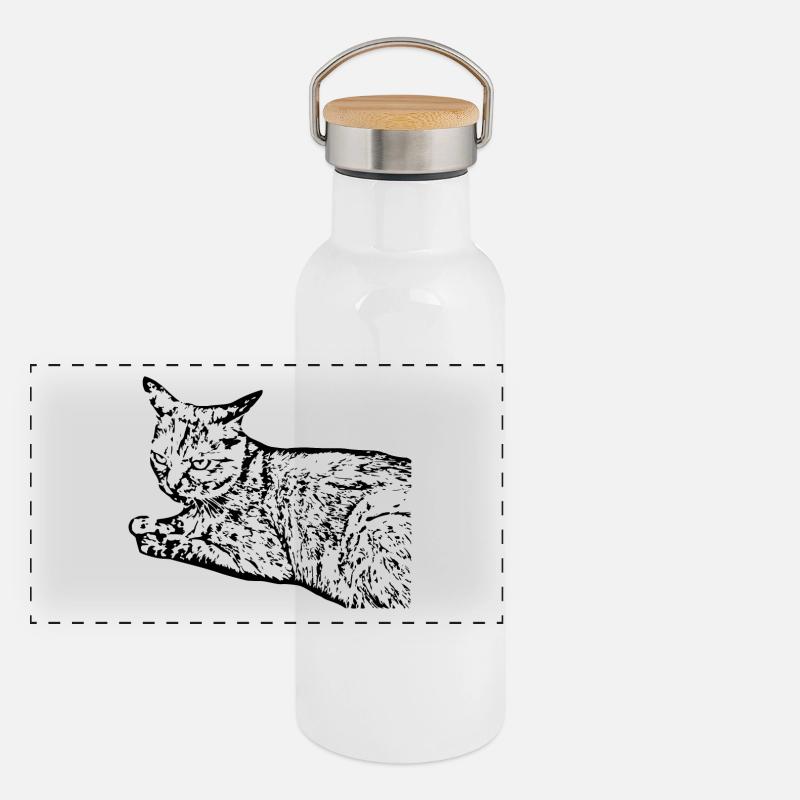 chat noir chat chaton doux cadeau de Noël Gourde isotherme avec bouchon en bambou