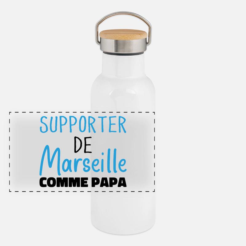 Marseille Humor Marseille Supporter Panoramic Thermal Bottle with Bamboo Lid