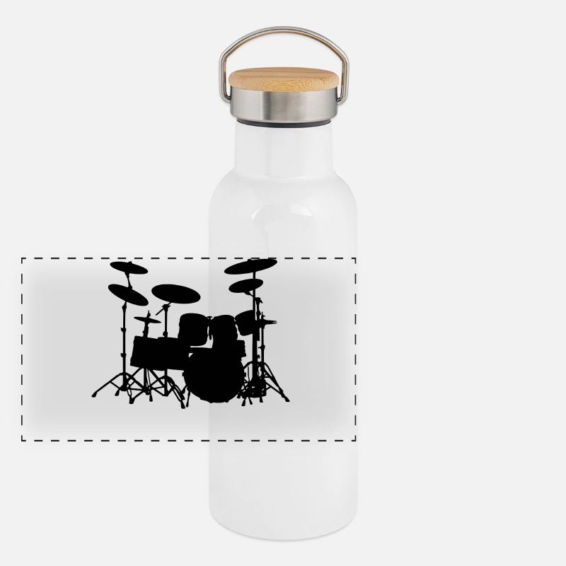 Drumset Panorama Thermosflasche mit Bambusdeckel
