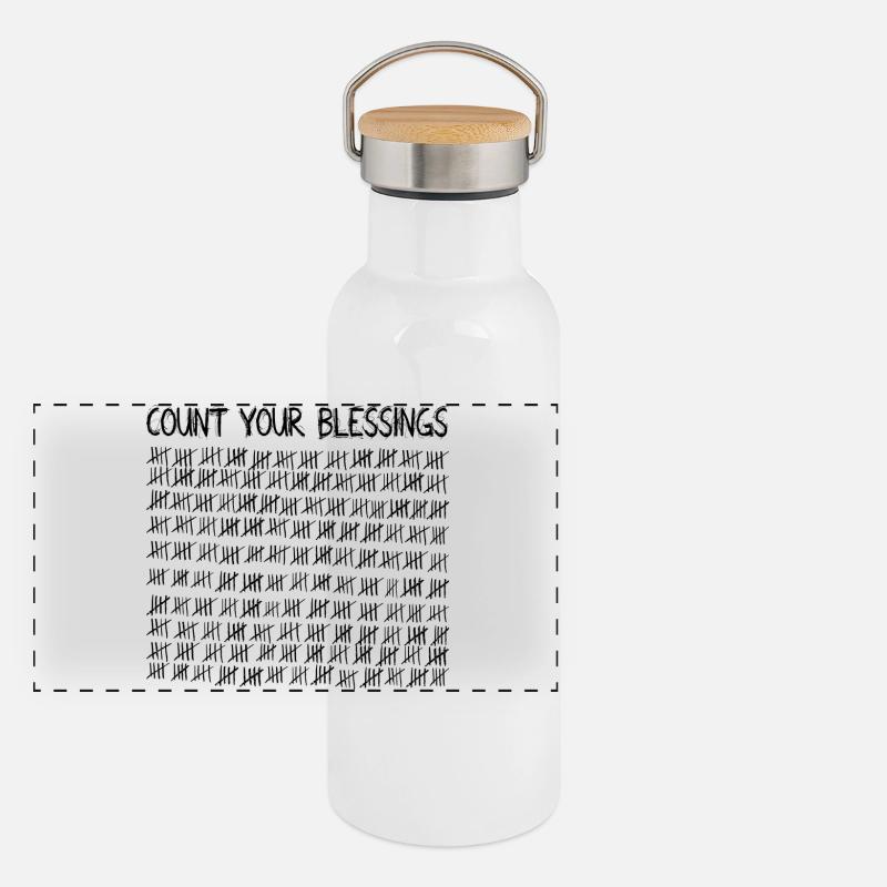 Count Your Blessings Gourde isotherme avec bouchon en bambou