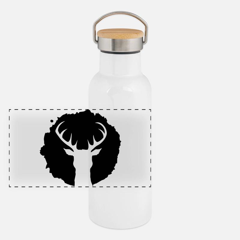 Un cerf Patch Graffiti Gourde isotherme avec bouchon en bambou
