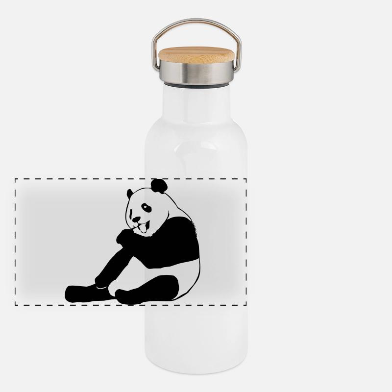 ours panda, ours, image ours Gourde isotherme avec bouchon en bambou