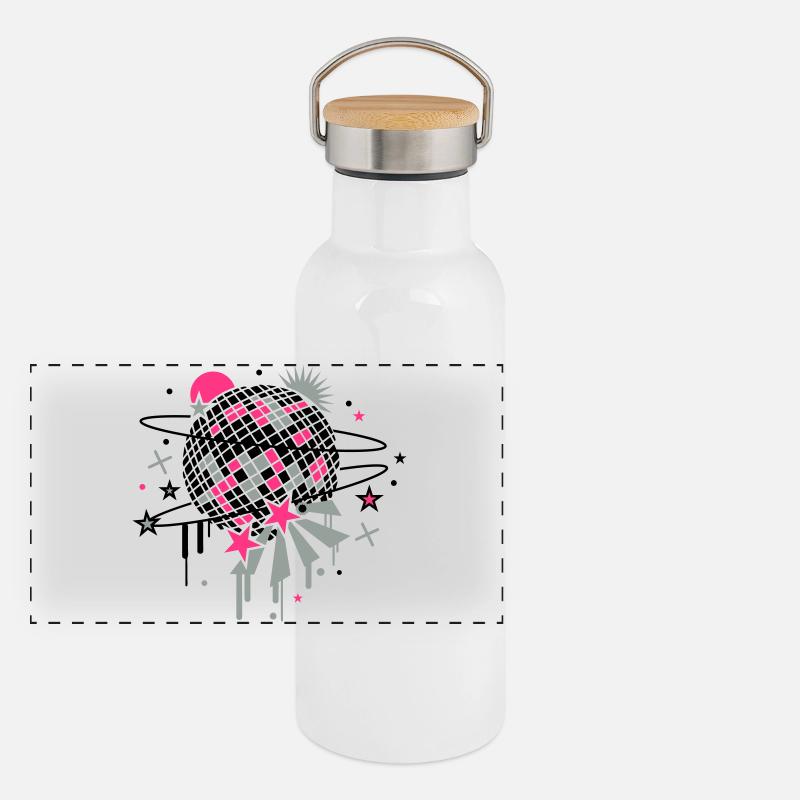 Disco Kugel Panorama Thermosflasche mit Bambusdeckel