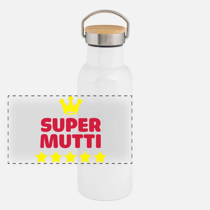 supermutti super mutti mama muttertag Panorama Thermosflasche mit Bambusdeckel