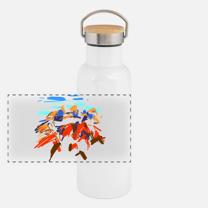 Berge Panorama Thermosflasche mit Bambusdeckel