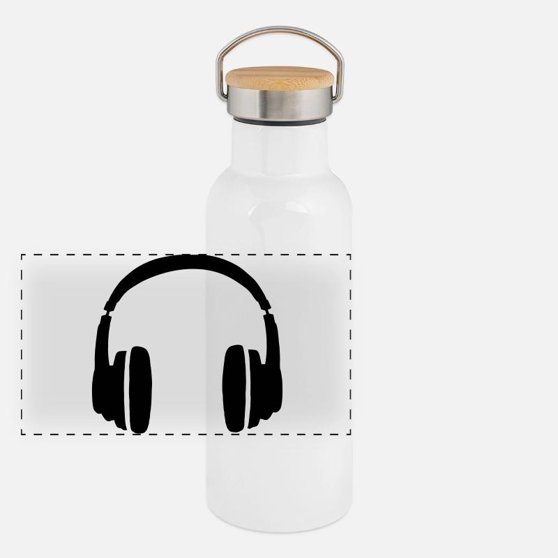 DJ Headphone - Kopfhörer Panorama Thermosflasche mit Bambusdeckel