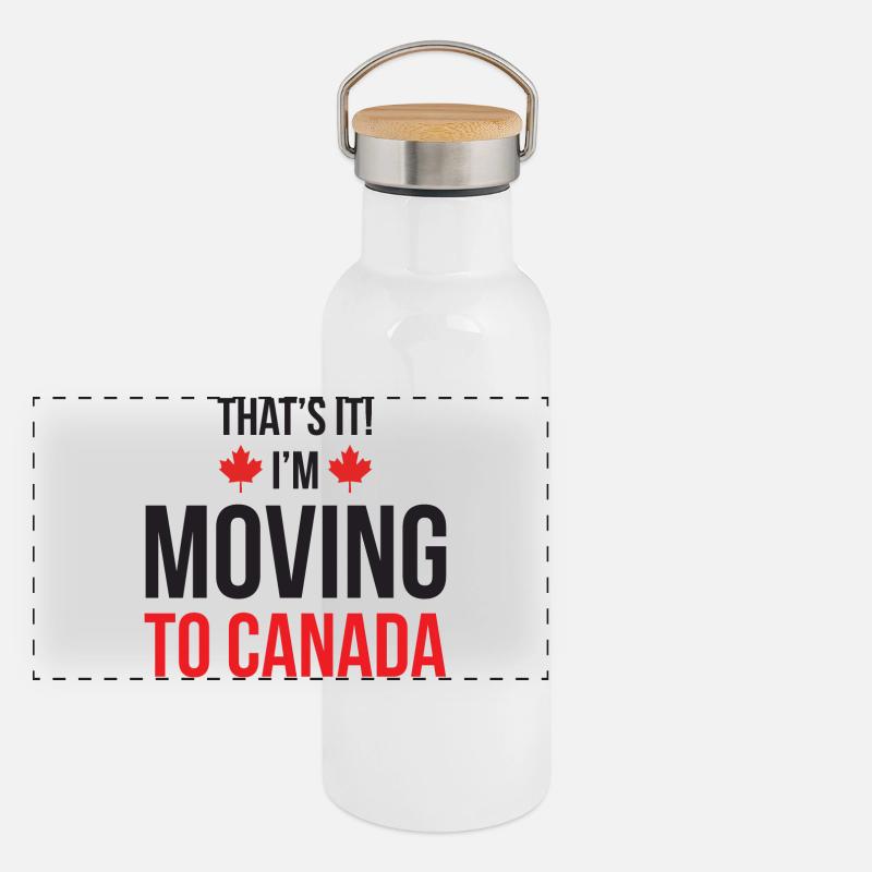 Moving to Canada Panoramic Thermal Bottle with Bamboo Lid