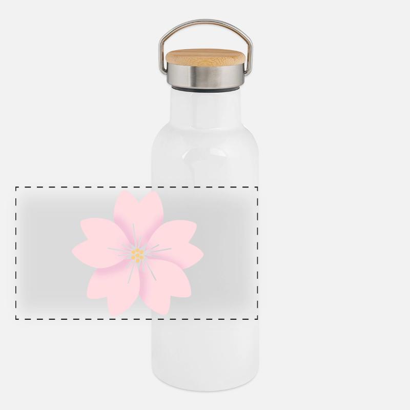 Cherry flower Panoramic Thermal Bottle with Bamboo Lid