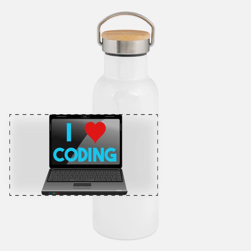 Programmation, programmeurs, informaticiens Gourde isotherme avec bouchon en bambou