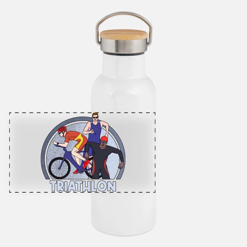 Triathlon Gourde isotherme avec bouchon en bambou