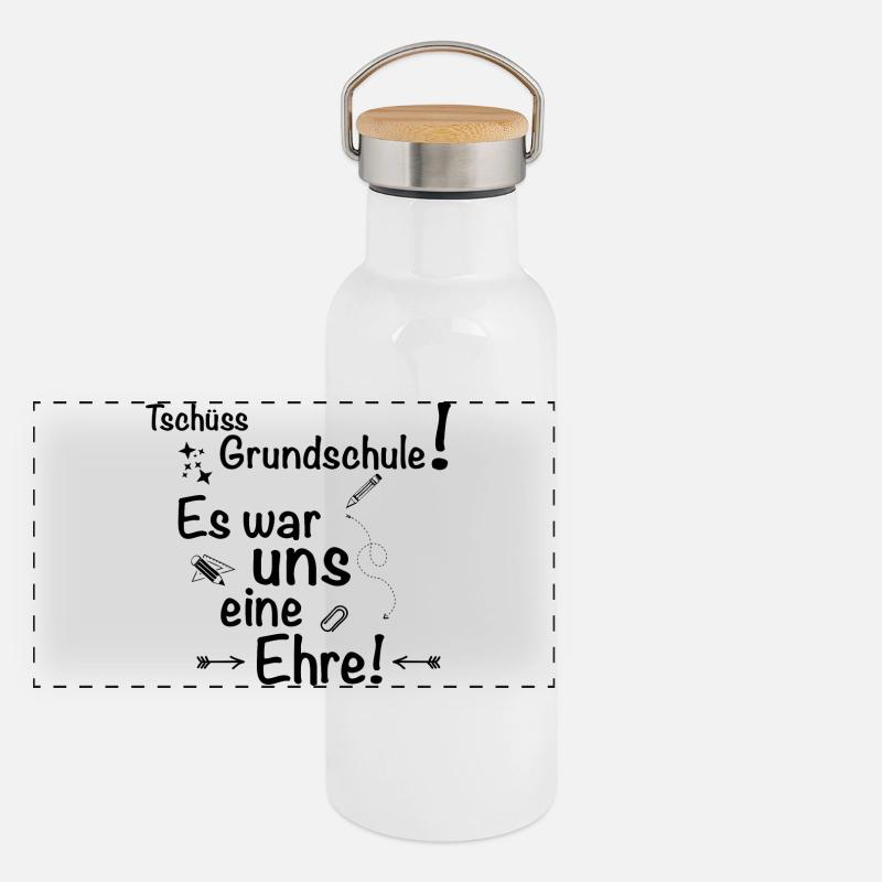 Tschüss Grundschule... Panorama Thermosflasche mit Bambusdeckel