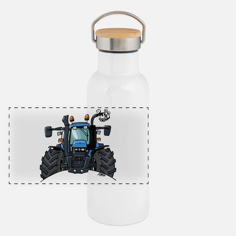 0448 BlueTraktor TS115 Panorama Thermosflasche mit Bambusdeckel