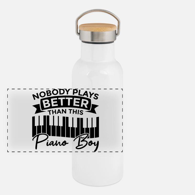 Garçon de piano Gourde isotherme avec bouchon en bambou