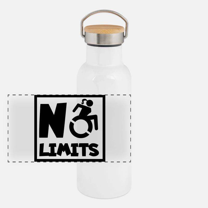No limit for female wheelchair users* - Panoramic Thermal Bottle with Bamboo Lid - white