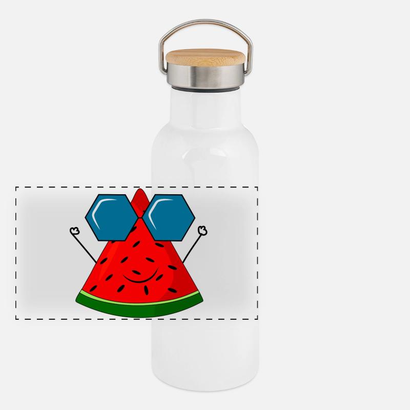 summer, pastèque, soleil Gourde isotherme avec bouchon en bambou