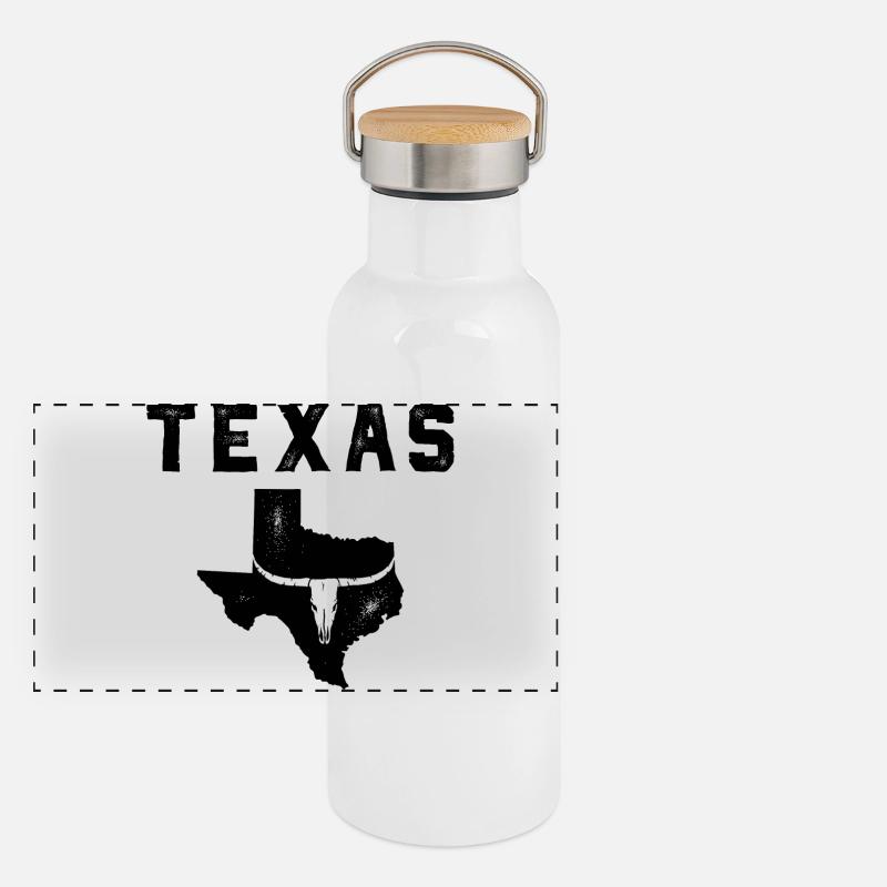 Carte du Texas Gourde isotherme avec bouchon en bambou