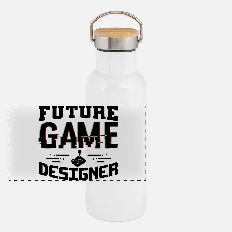 Game Designer Panoramic Thermal Bottle with Bamboo Lid