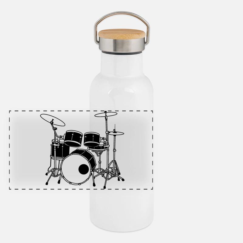 Drumset Panoramic Thermal Bottle with Bamboo Lid