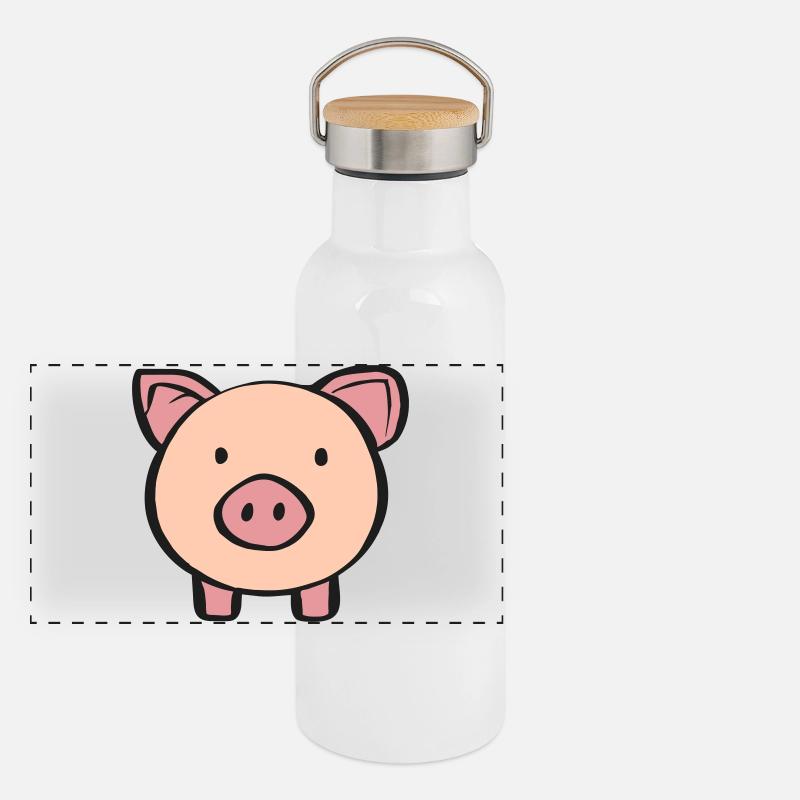 Piglet Panoramic Thermal Bottle with Bamboo Lid