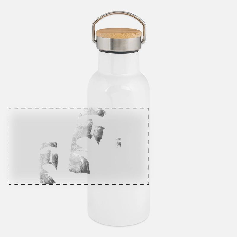 Moai Heads Easter Island Polynesia Panoramic Thermal Bottle with Bamboo Lid