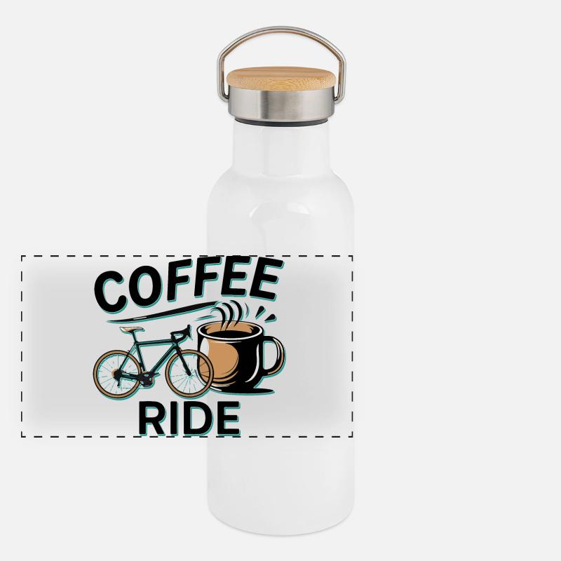 Kaffeezyklus Städtebau Panorama Thermosflasche mit Bambusdeckel