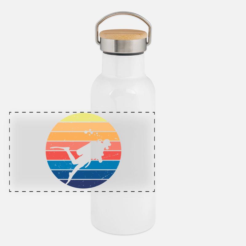 Retro Vibe Diver Panoramic Thermal Bottle with Bamboo Lid