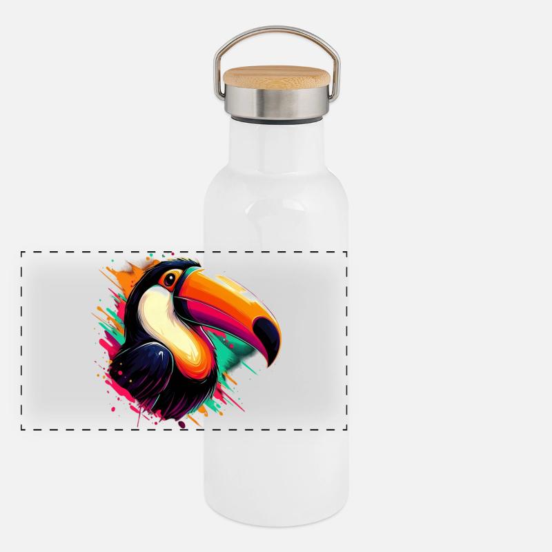 Toucan Gourde isotherme avec bouchon en bambou