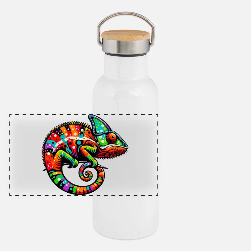 Caméléon Gourde isotherme avec bouchon en bambou