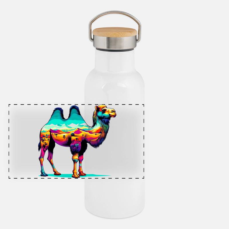 Panorama Thermosflasche mit Bambusdeckel