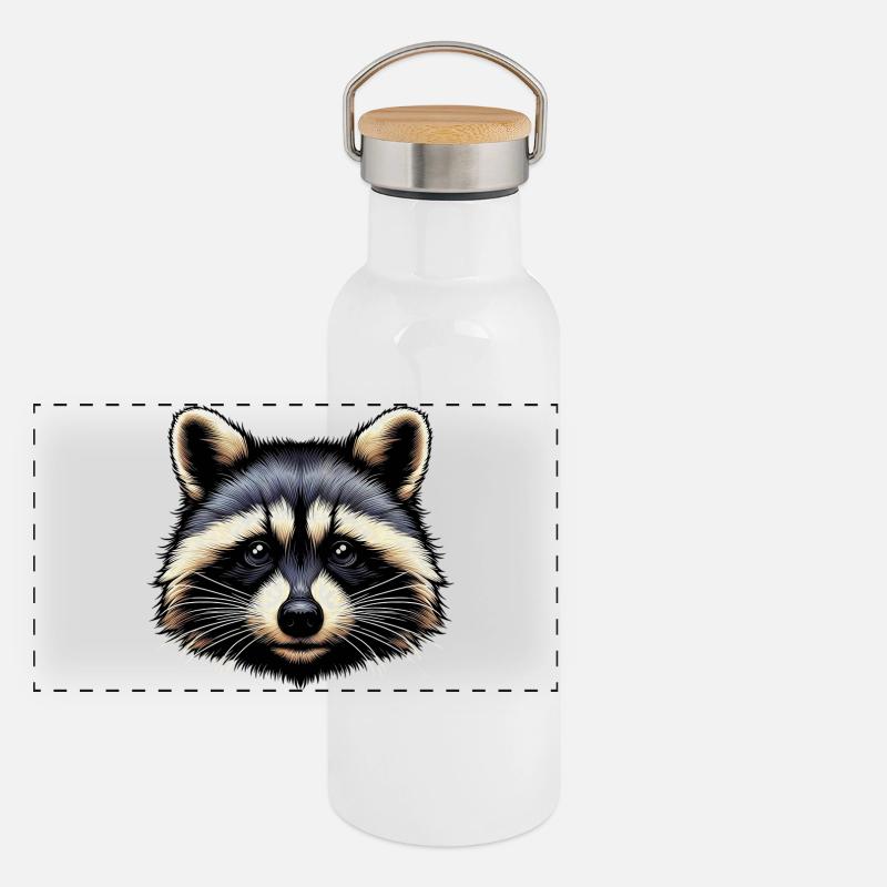 Raton laveur Gourde isotherme avec bouchon en bambou