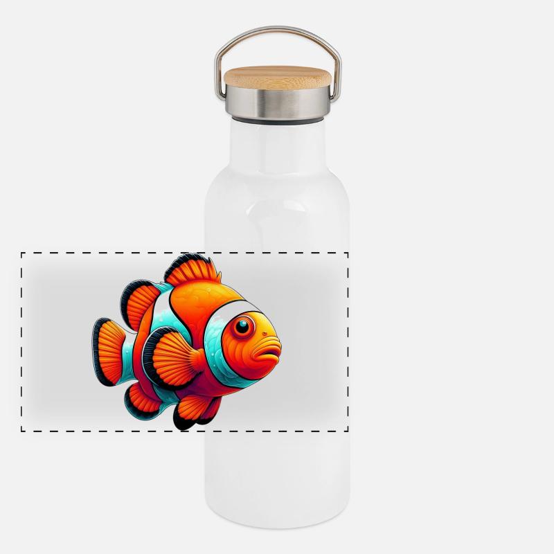 Poisson-clown Gourde isotherme avec bouchon en bambou