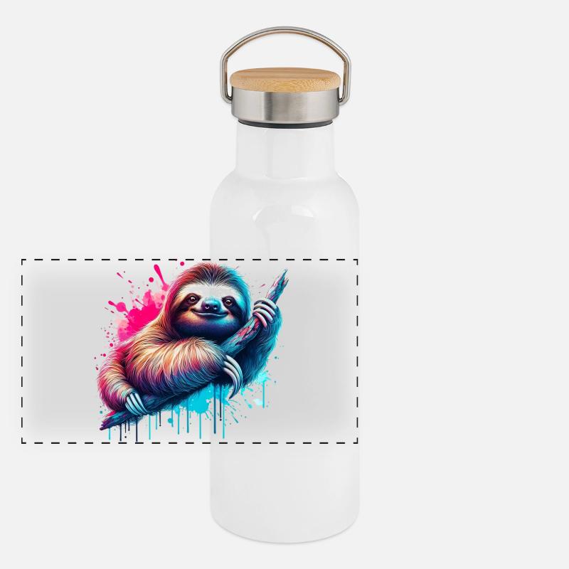 Bradipo Thermos con coperchio in bambù