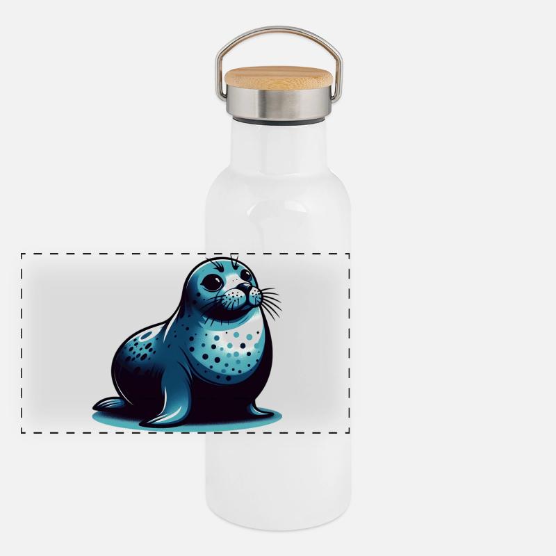 Siegel Panorama Thermosflasche mit Bambusdeckel