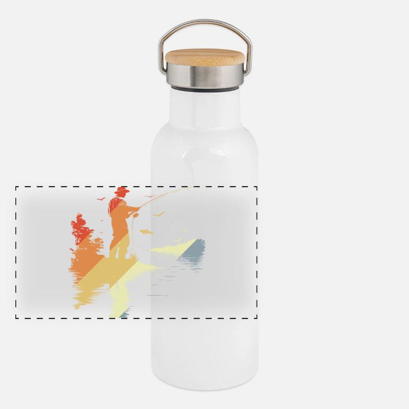 Fischer Retro Stil Panorama Thermosflasche mit Bambusdeckel