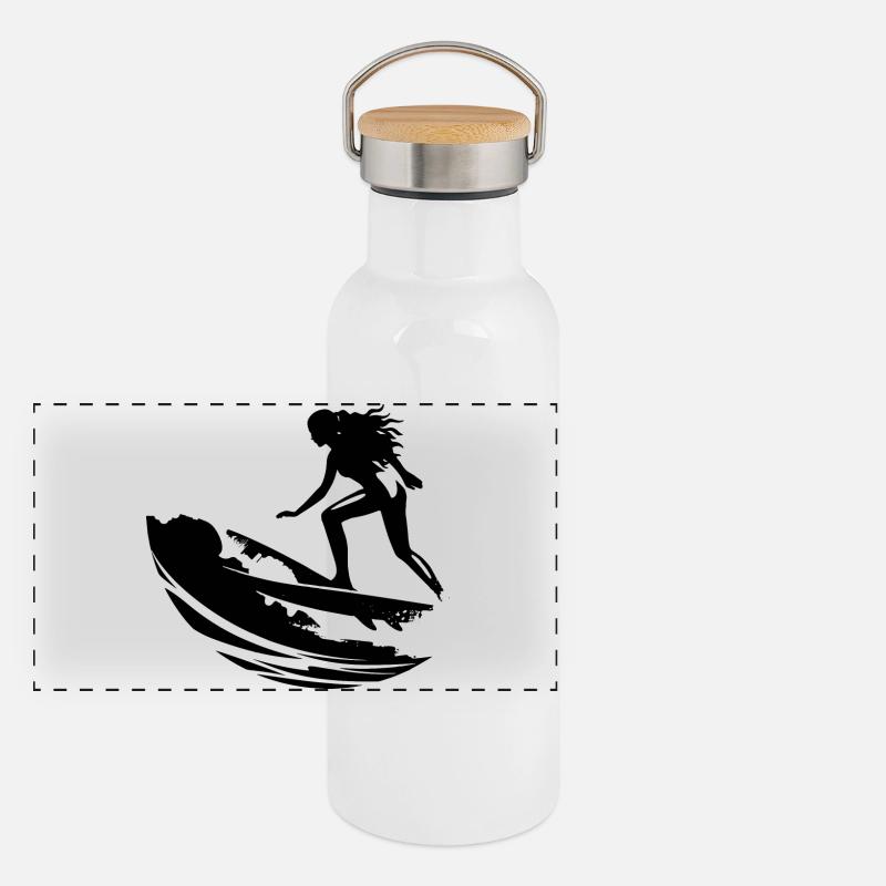 Surfeuse Gourde isotherme avec bouchon en bambou